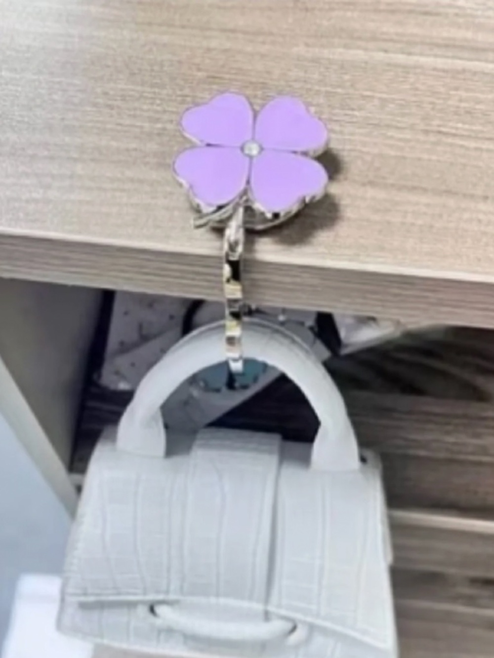 Purple Clover Purse Hook